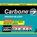 Alambre de puas calibre 16.5 de 300m zincado 60Gr Mt2 clase I (Amarillo estandar) 12.7 kg
