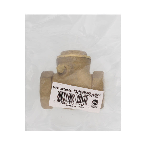 Válvula check anti-retorno horizontal de bronce