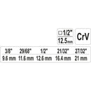 Llave de paso escalonada universal para radiadores y sanitarios 1/2"