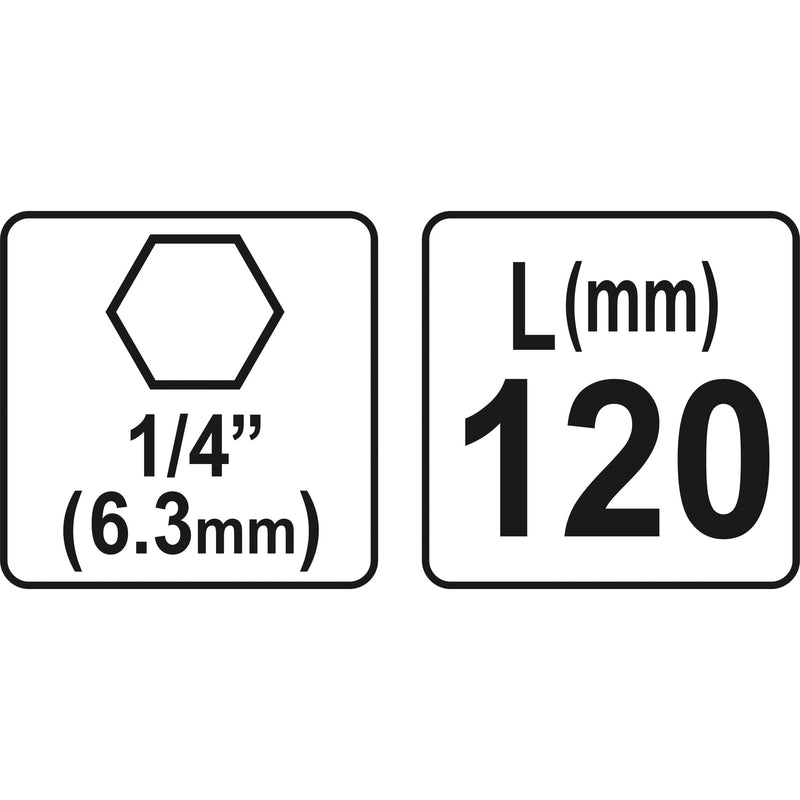 Portapuntas / adaptador magnético puntas hexagonales destornillador 1/4" x 120 mm