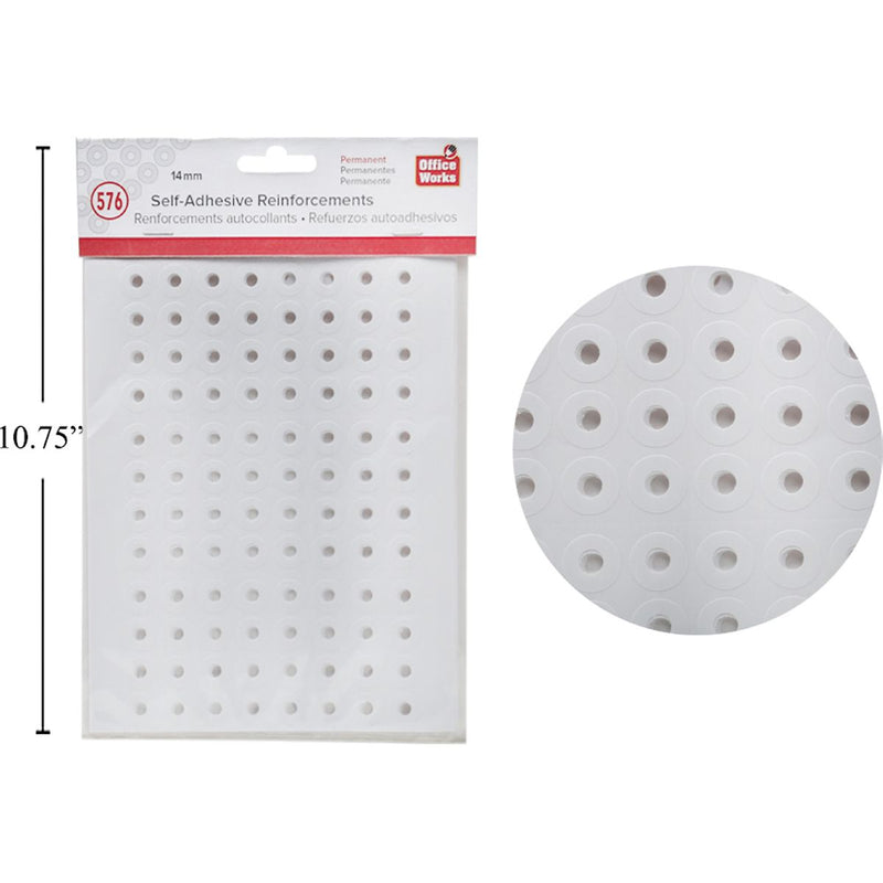 Refuerzo adhesivo 576 piezas, 14 mm de diámetro, PBH