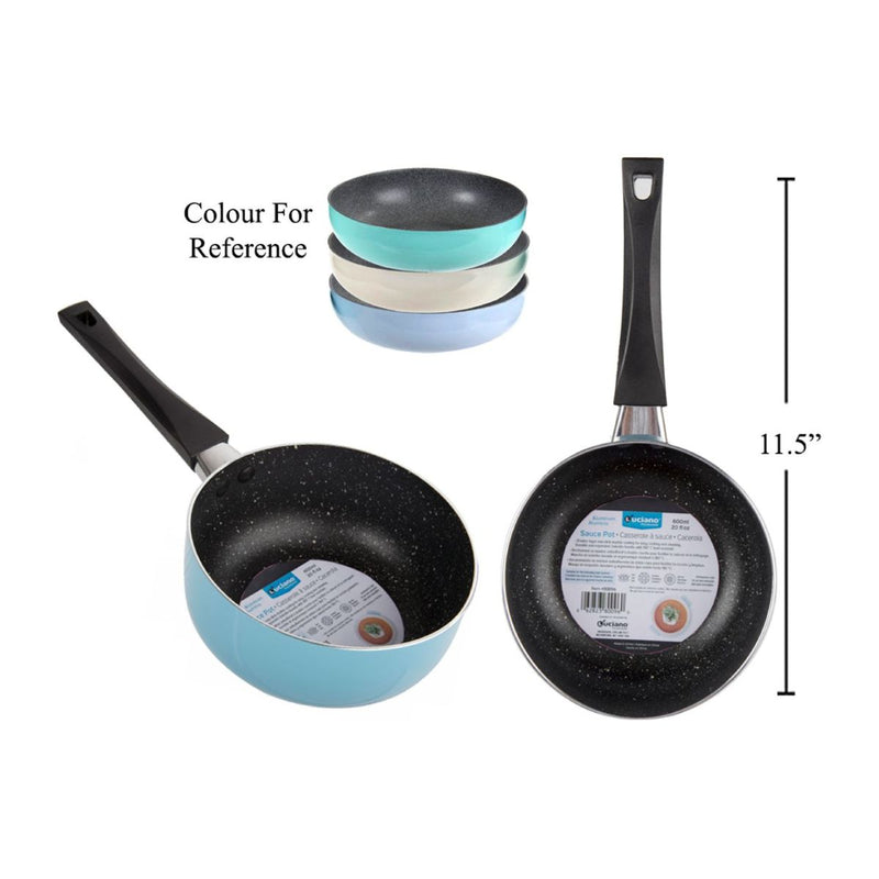 Luciano 600ml / 20oz Olla antiadherente de aluminio (1pza) (Viene en colores variados al azar)