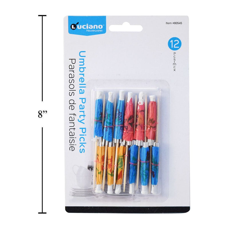 Palillos de fiesta para sombrilla Luciano, 12 piezas
