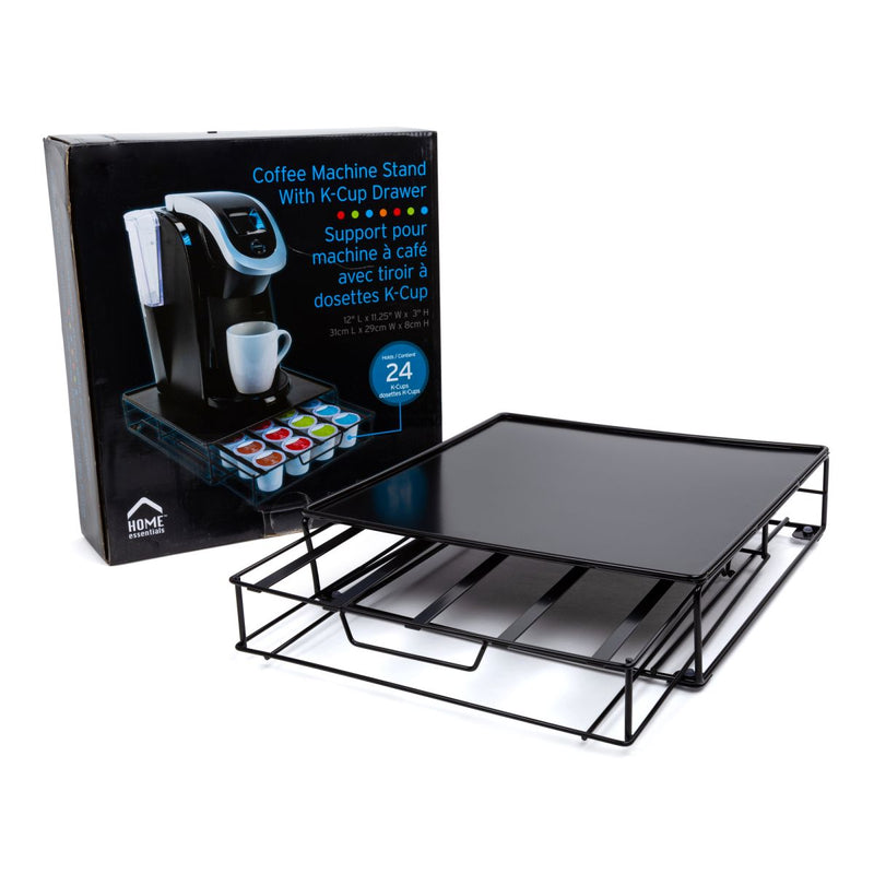 Organizador base para cafetera espresso con cajón para capsulas 24, 28.8x31x7.2cm