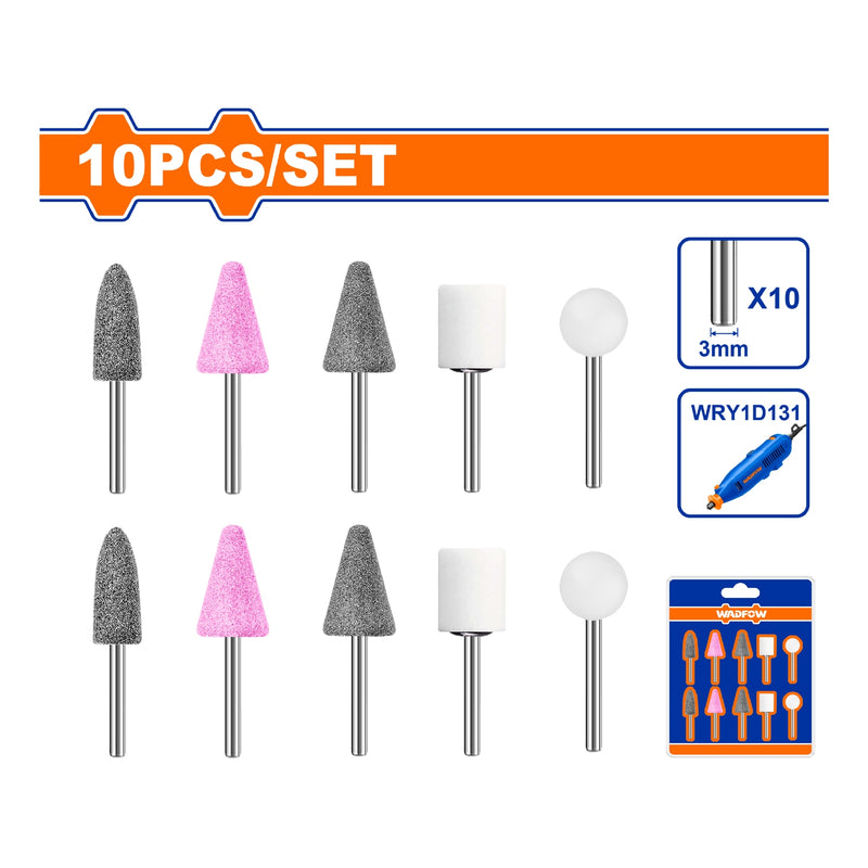 Accesorios para Mini Mototools (fresas de rectificado) Compatible con WRY1D131 Set de 10 piezas