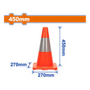 Cono de Tránsito con banda reflectiva 450mm.