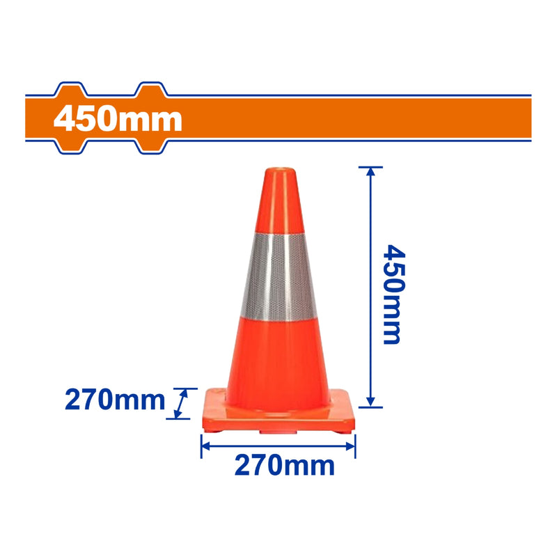 Cono de Tránsito con banda reflectiva 450mm.