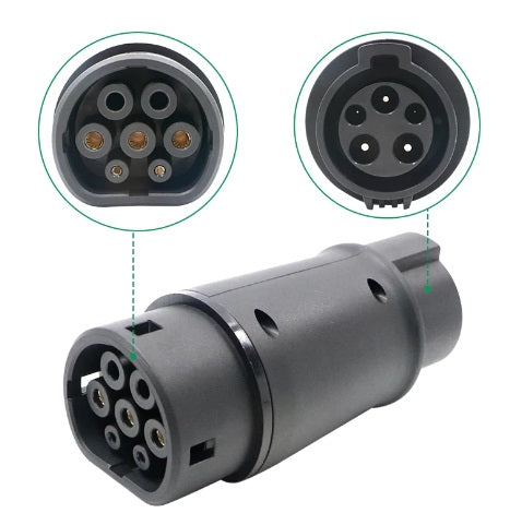 Adaptador de enchufe carga J1772 tipo1 a carro puerto Tipo 2 estandar Europeo