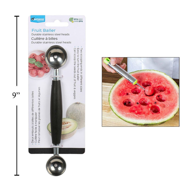 Luciano 7.25 "L Cortador de frutas en bolas redondas, tarjeta para empatar