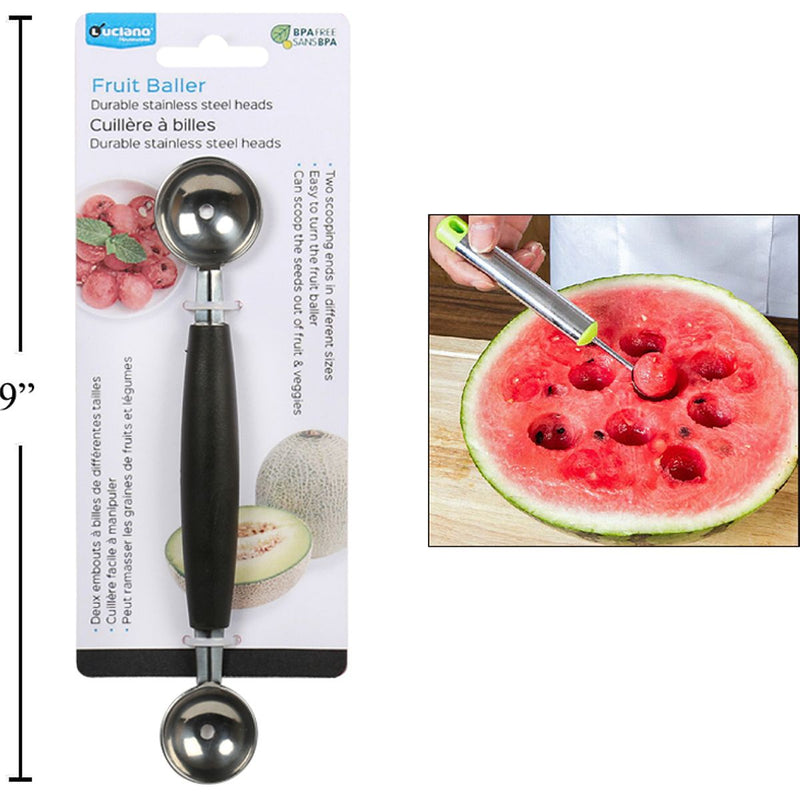 Luciano 7.25 "L Cortador de frutas en bolas redondas, tarjeta para empatar