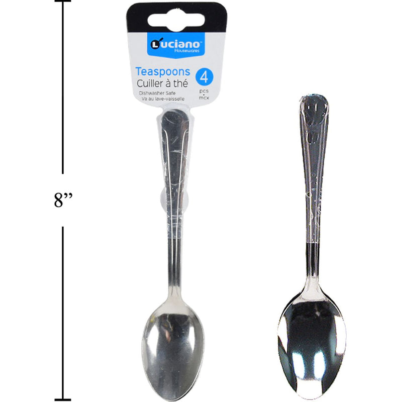 Cucharitas Luciano de 4 pzs, 7 " Acero inoxidable
