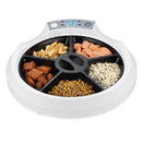 Dispensador de alimentos inteligente para mascotas de 5 compartimentos 270ml c/u. Color azul