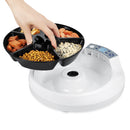 Dispensador de alimentos inteligente para mascotas de 5 compartimentos 270ml c/u. Color azul