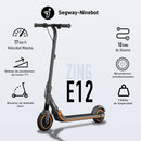 Scooter Segway Ninebot ZING E12 Monopatín. eKickScooter peso max conductor 60kg. Rango 10 km Velocidad Max. 16km/h