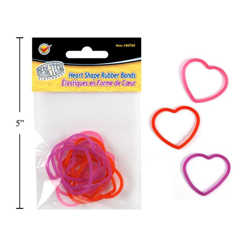Desk Tech Bandas de goma con forma de corazón, 12 piezas