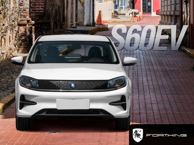 Carro eléctrico Sedan Dongfeng Forthing S60EV 415km Autonomía EXCLUSIVE Color blanco/ Inte. Negro