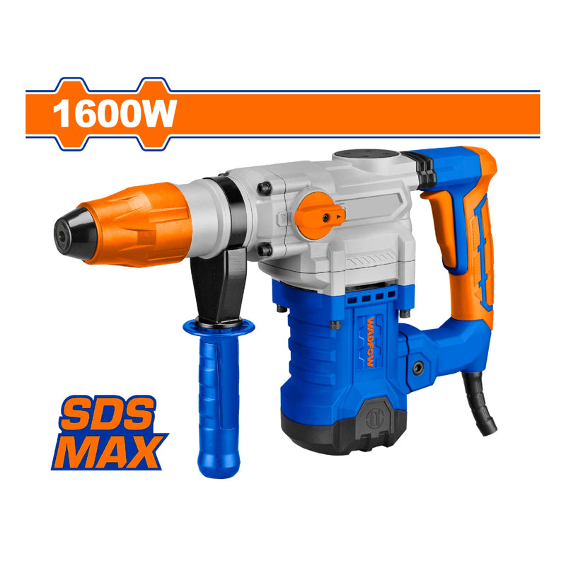 Rotomartillo 1600W. 3800 bpm. 10J. 110-120V~50/60Hz. Antivibratorio. Bloqueo de cincel. Demoledor