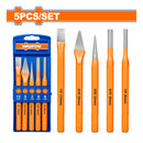 Punzones y cinceles en frío. 5 Piezas. Tratamiento térmico. Diámetro de mango:10mm