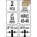 Cortador de tapones de madera y broca forstner de 35mm ( kit de 2 pzas)