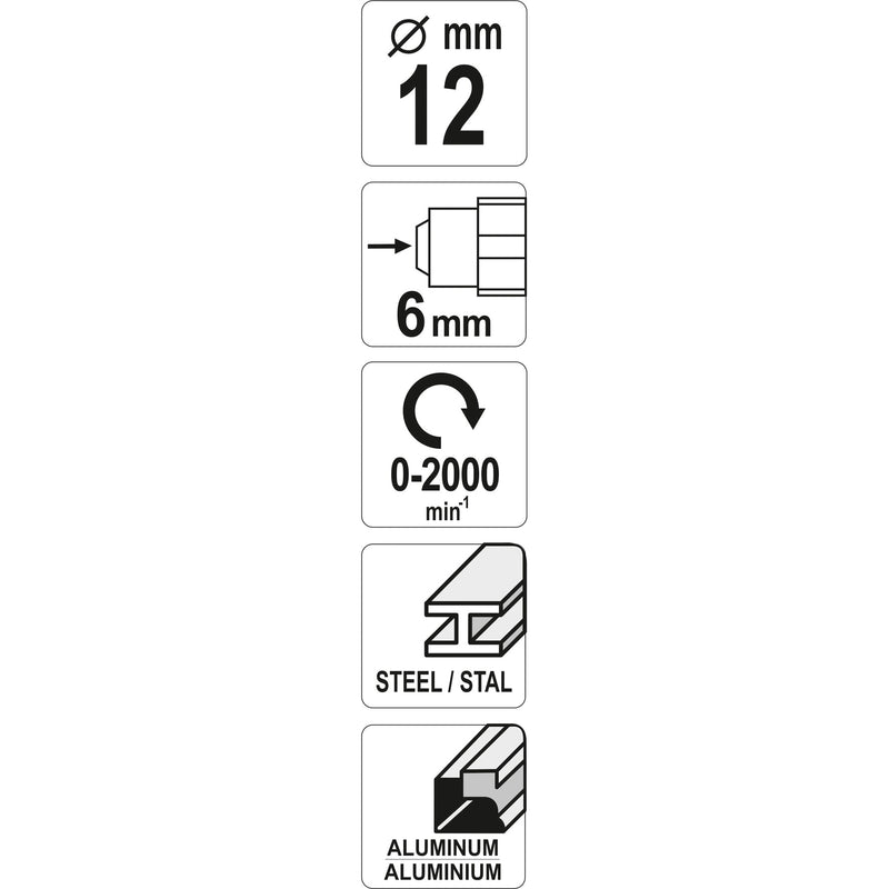 Fresa Lima Rotativa 12mm para metal Vástago 6mm. Para Motortool, Dremel