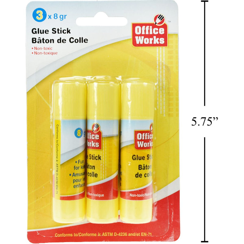 Pegamento en barras de 8 gramos ( pack 3 unidades)