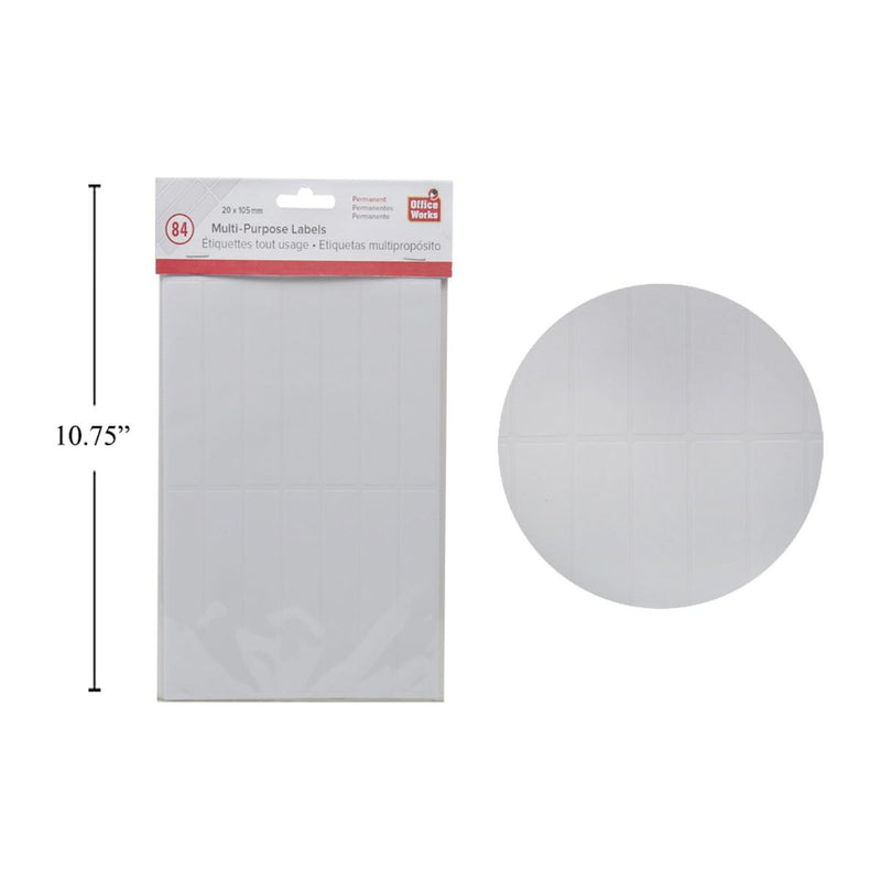 Etiqueta multipropósito, 84 piezas 20x105 mm, PBH