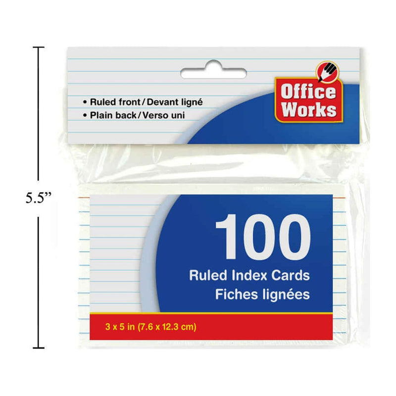 Tarjeta de índice de 100 piezas de 3 "x5", pautada por pbh