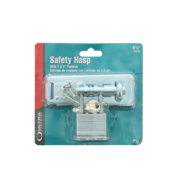 Aldaba de seguridad de 4-1/2" con candado de 1-3/4"