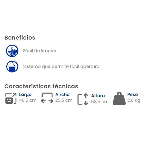 Basurero de pedal de 35l, color blanco