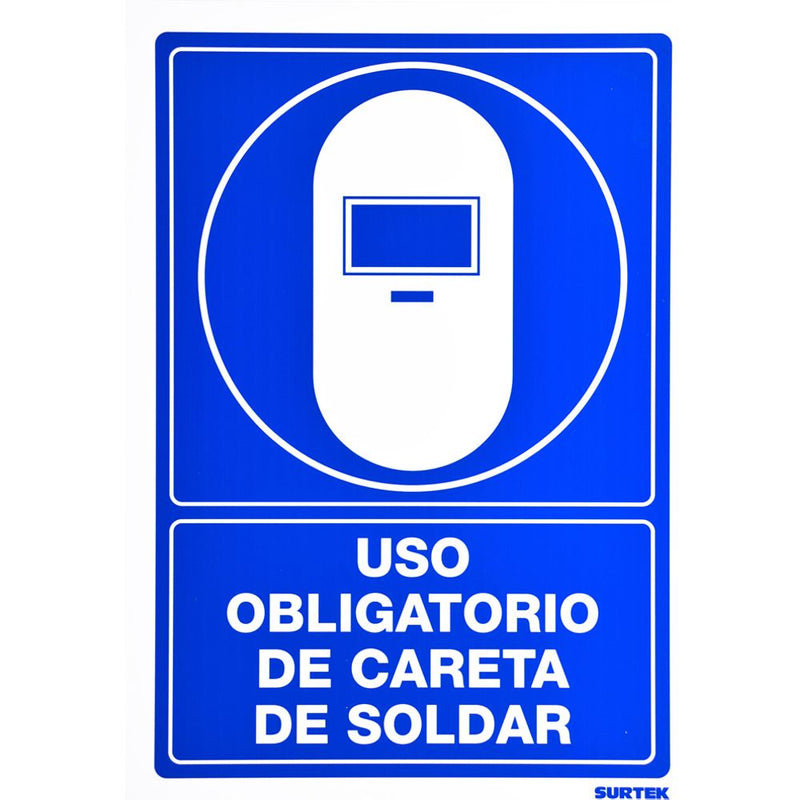 Letrero "Careta de soldar" Surtek