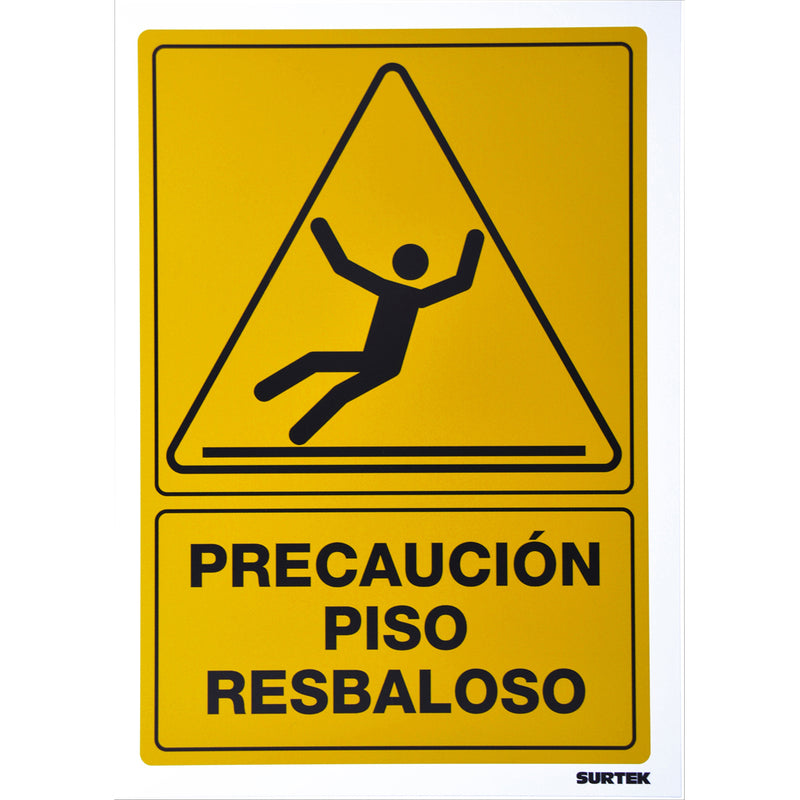 Letrero "Piso resbaloso" Surtek