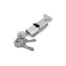 Cilindro oval 60 mm. Mariposa de un lado y llave del otro, incluye 3 . Acabado cromado