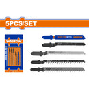 Hojas de Sierra Caladora Mixtas. (HCS T244D, T101D, T101B, T118A, HSS T118A) Set de 5 pzas.