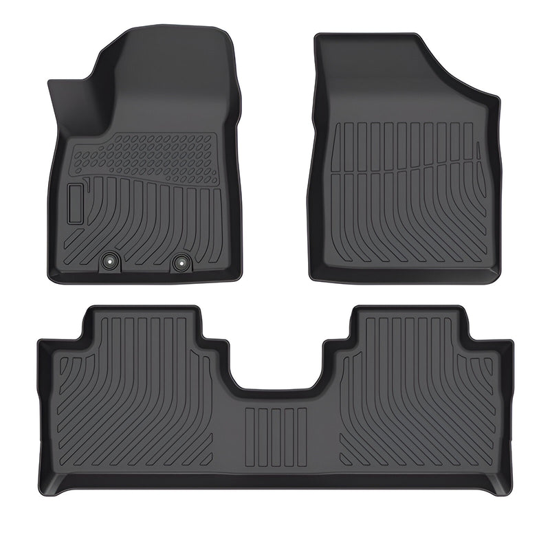 Alfombras 3D tipo bandejas para autos Dongfeng forthing T5 EVO, HEV, Friday . TPE rigidas Juego TAPETES de 3 filas de asientos
