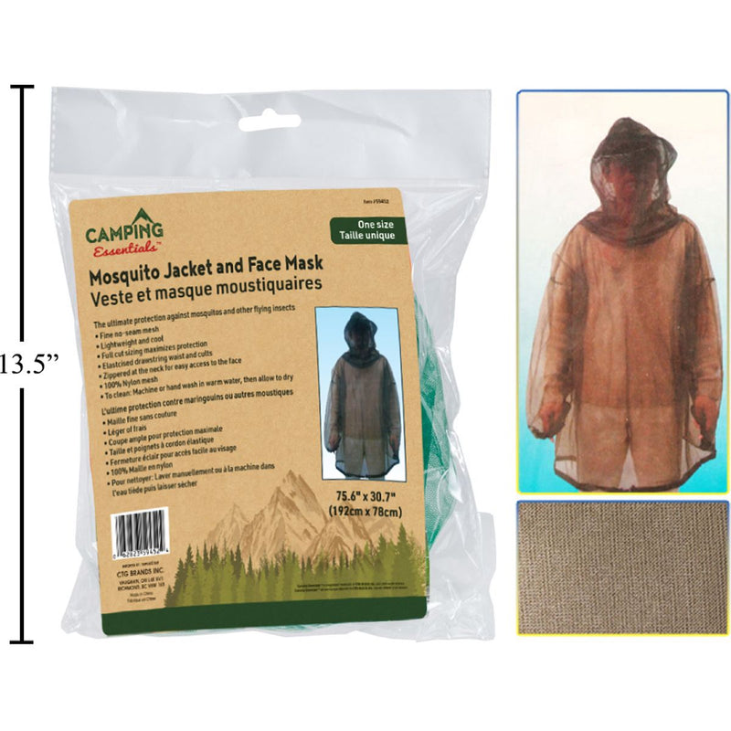 Camping protector Mosquito Chaqueta y mascara facial, 75.6"x30.7"