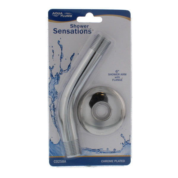 Brazo cromado de 6" con tapa para ducha regadera