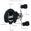 Carrete pesca Casting Zurdo freno magnético