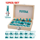 Maletin mixto de 12 pcs de puntas para router de 12mm. Alta Calidad.