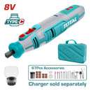 Moto Tool Inalambrico 8V 5000-25000rpm Incluye 67  Accesorios. Carga USB Motortool