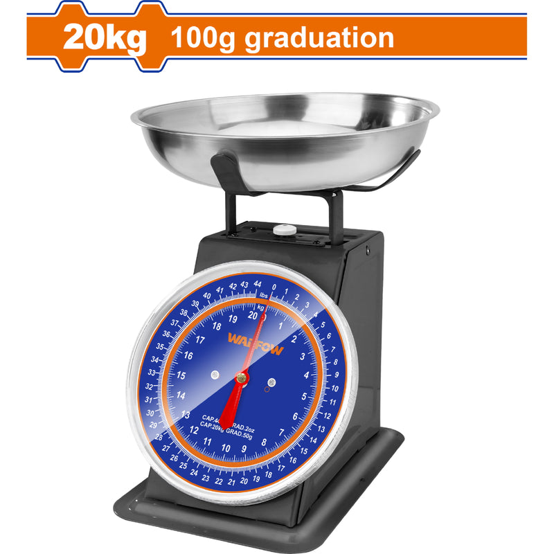 Báscula de Resorte para pesar 20kg Graduación 100g Pantalla: Placa de Dial. Báscula de Aguja. Balanza pesa