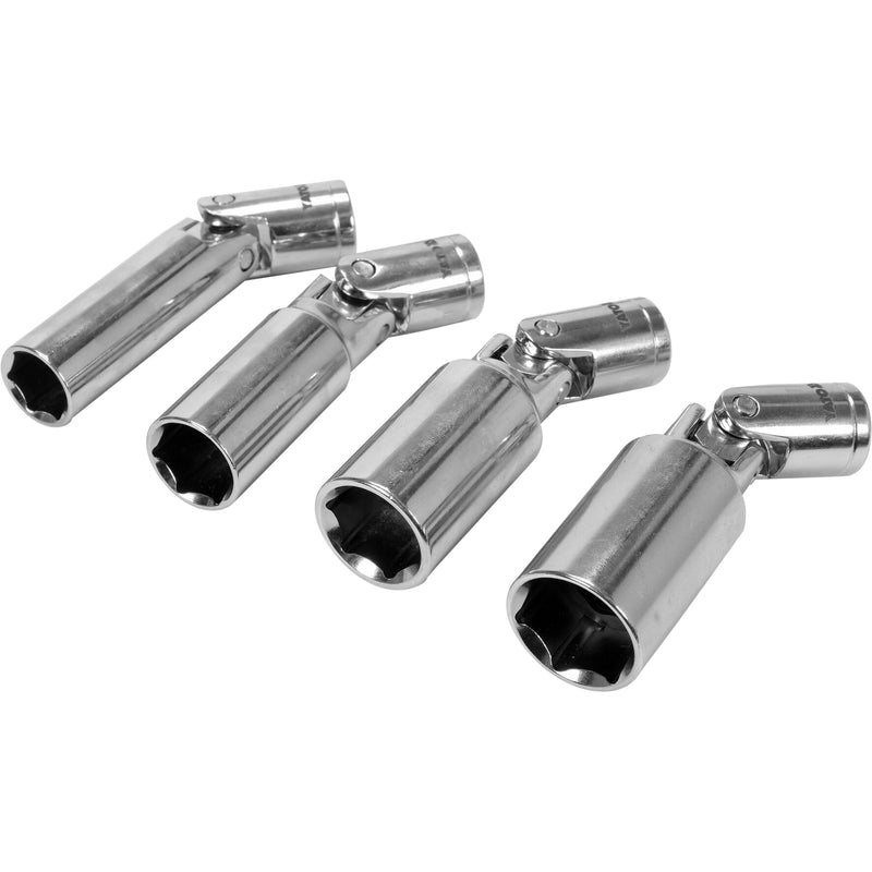 Llave socket para bujías giratorias. Juego 4 pzas 14- 16- 18- 21mm
