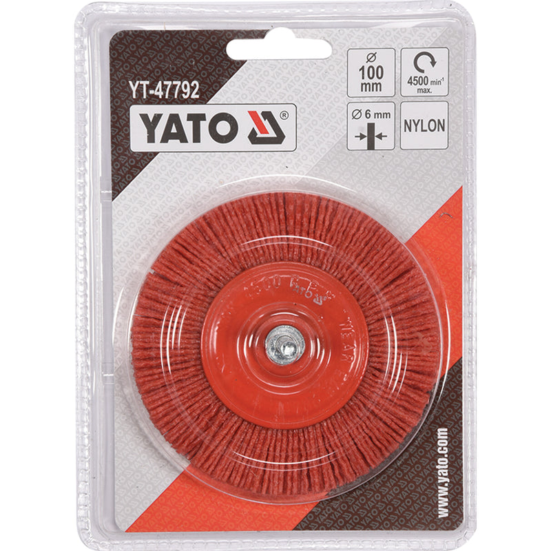 Rueda Nylon abrasiva cepillo circular para taladro 4" elimina óxido, pintura