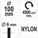 Rueda Nylon abrasiva cepillo circular para taladro 4" elimina óxido, pintura
