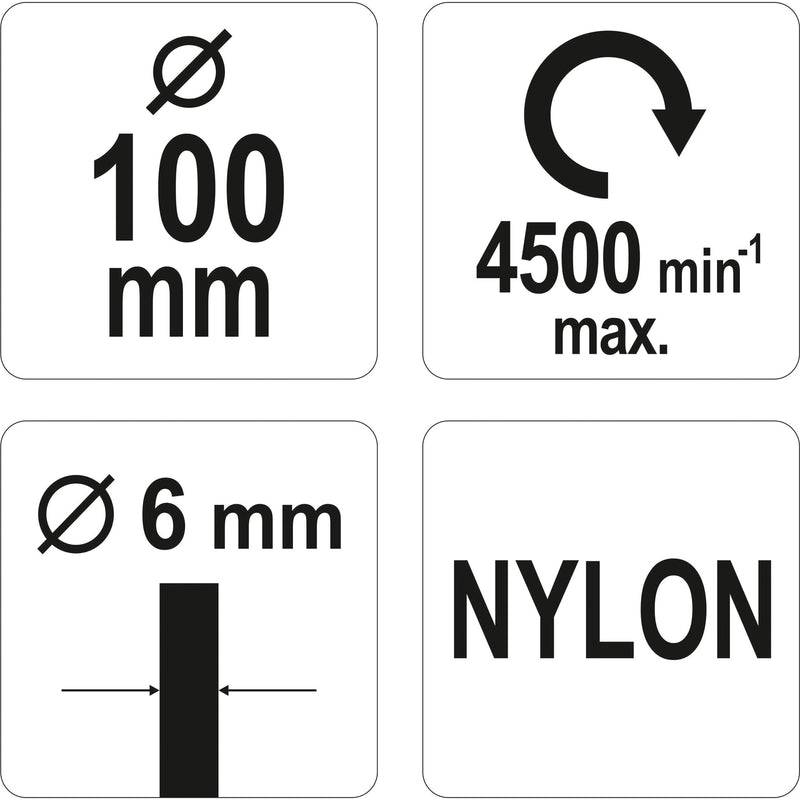 Rueda Nylon abrasiva cepillo circular para taladro 4" elimina óxido, pintura