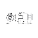 Conector vidrio-vidrio para repisa 5-10mm.