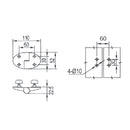 Par bisagras izquierdas SS304  Satinado.