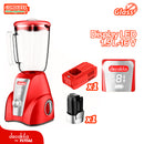 Licuadora Inalámbrica Roja 1.5L 300W 16V 2 Velocidades.Jarra de Vidrio. Incluye Batería y cargador.