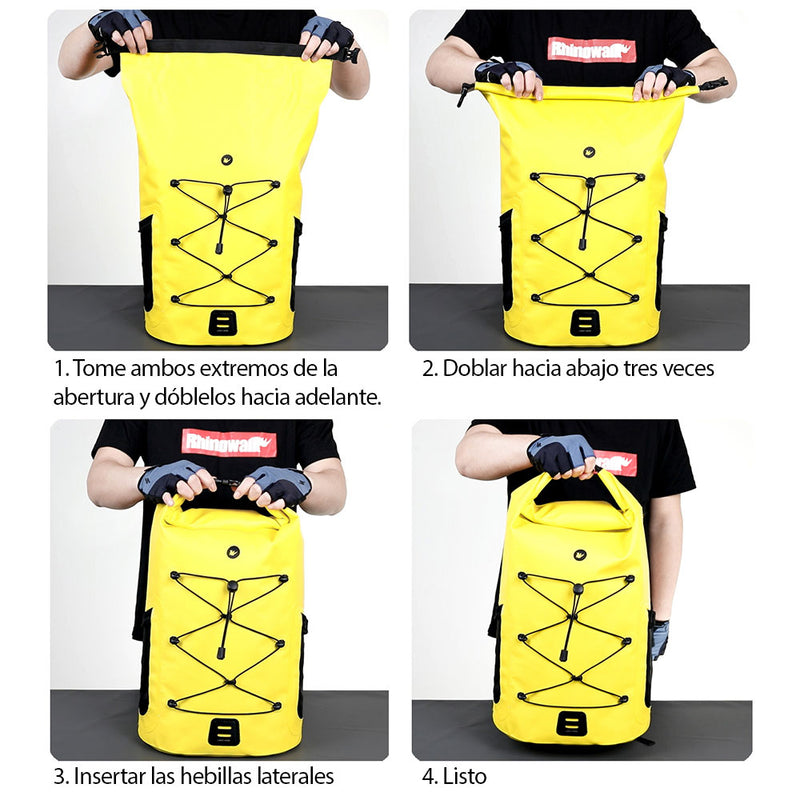 Bolso dry bag 100% impermeable 25L Gris Rhinowalk