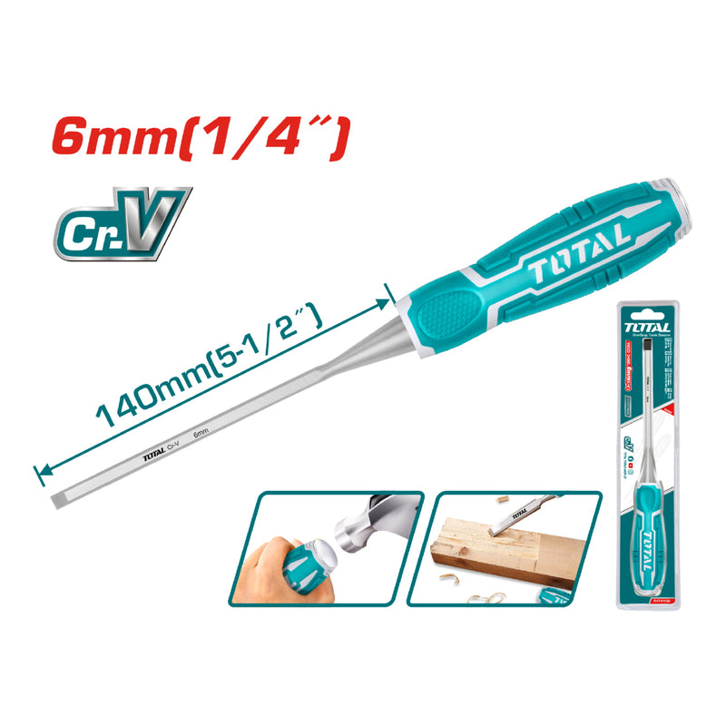 Cincel de madera 6mm x 140mm TOTAL