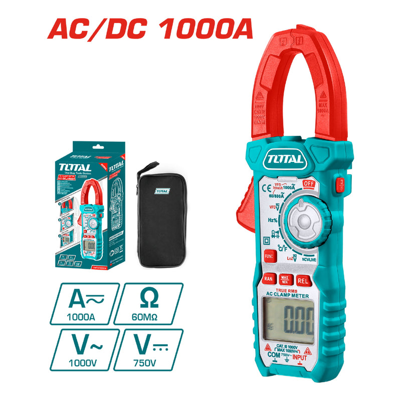 Amperímetro pinza amperimétrica 6000 Counts Data Hold DC/AC